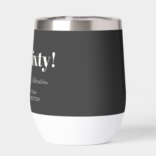 Bold Black White Modern 60th Birthday Custom  (背面)