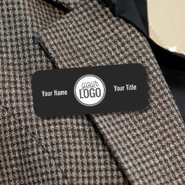 Bold Black & White Name & Logo Professional 名札