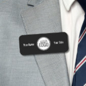 Bold Black & White Name & Logo Professional 名札