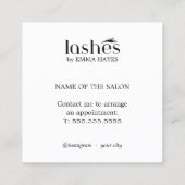 Bold Black White Salon Lash Artist 割引カード (裏面)