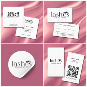 Bold Black White Salon Lash Artist 割引カード
