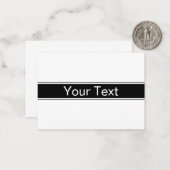 Bold Black & White Stripe Editable Text ノートカード (正面/裏面インサイチュ)