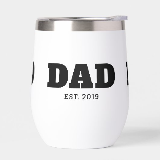 Bold Black & White Text Est Year Dad (左面)