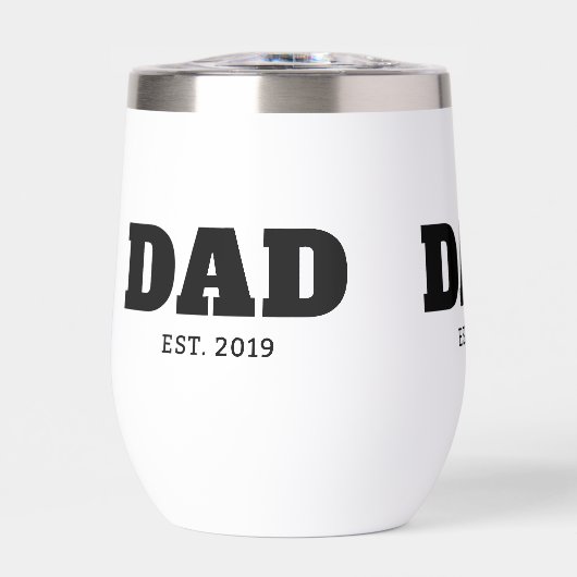 Bold Black & White Text Est Year Dad (正面)