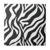Bold Black White Zebra Stripe Wild Animal Pattern タイル (正面)