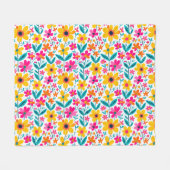 Bold Bloom  フリースブランケット (正面(横))