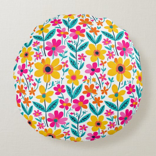 Bold Bloom  ラウンドクッション (正面)