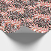 Bold Bloom Fusion – Abstract Black Florals on Wavy ラッピングペーパー (角)