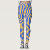 Bold Blue and Gold Chevron Zigzag Pattern  レギンス (正面)
