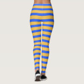 Bold Blue and Gold Horizontal Stripes Pattern レギンス (裏面)