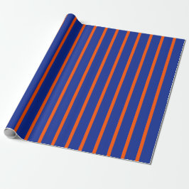 Bold Blue and Orange Spaced Stripes Vertical ラッピングペーパー