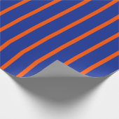 Bold Blue and Orange Spaced Stripes Vertical ラッピングペーパー (角)