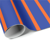 Bold Blue and Orange Spaced Stripes Vertical ラッピングペーパー (ロールコーナー)