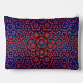 Bold Blue And Red Pattern Cosmetic Bag アクセサリーポーチ (裏面)