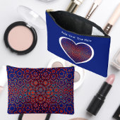 Bold Blue And Red Pattern Cosmetic Bag アクセサリーポーチ