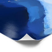 Bold Blue and Yellow Abstract Flow ポスター (コーナー)