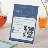 Bold Blue Book Now QRコードサイン | 予約・受付 台座サイン (インサイチュ)