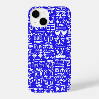 Bold Blue Doodle Pattern iPhone Case iPhone 14ケース