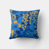 Bold Blue Garden – Vibrant Floral Pattern クッション (裏面)
