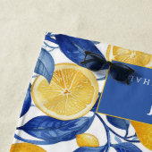 Bold Blue Italian Positano Lemon ビーチタオル (インサイチュ)