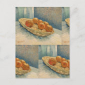 Bold Blue & Orange Van Gogh Fruit Decor ポストカード (正面)