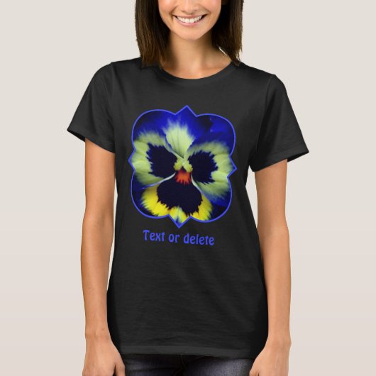 Bold Blue Pansy Flower Personalized Tシャツ (正面)