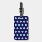 Bold Blue Polka Dots ラゲッジタグ (正面縦)