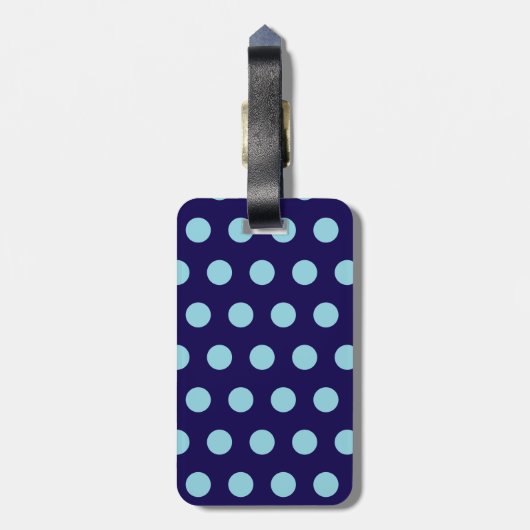 Bold Blue Polka Dots ラゲッジタグ (裏面縦)