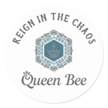 Bold Blue Regal Crown Motherhood Sticker