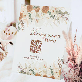 Bold Bohemian Calla Lilies Honeymoon Fund Sign 台座サイン