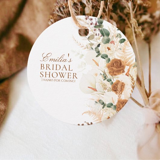 Bold Boho Calla Lilies Floral Round フェイバータグ