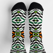 Bold Boho Tribal Look Crew Socks ソックス (上部)