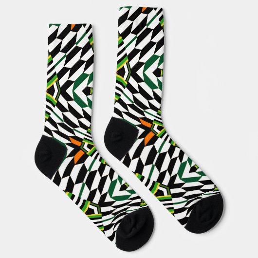 Bold Boho Tribal Look Crew Socks ソックス (右)