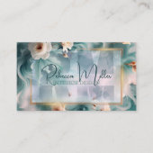 Bold Botanical Modern Watercolor Business Card 名刺 (正面)