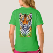 Bold Botanical Tiger cub Kid's T-Shirt Tシャツ (裏面)