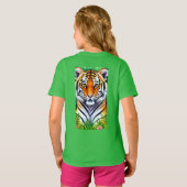 Bold Botanical Tiger cub Kid's T-Shirt Tシャツ (裏面フル)