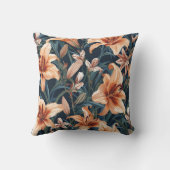 Bold Botanical Tiger Lily Floral Pattern クッション (裏面)