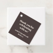 Bold Brown Cream Custom Cute Bat Mitzvah Thank You フェイバータグ (インサイチュ)