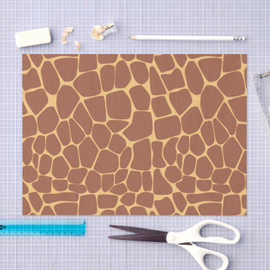 Bold Brown Tan Classic Giraffe Animal Decoupage 薄葉紙 (クラフト)