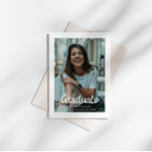 Bold Brush Script Photo Graduation Announcement 招待状