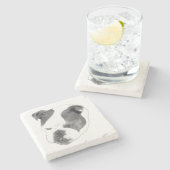 Bold bulldog portrait in high contrast ストーンコースター (横)