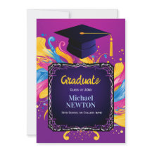 Bold Burst Custom Graduation Announcement