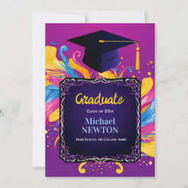 Bold Burst Custom Graduation Announcement 招待状
