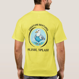 bold Cartoon dressed up Seagull – splish splash  Tシャツ