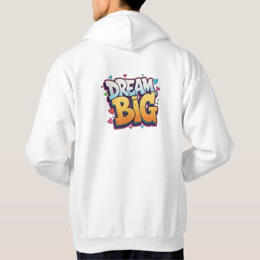 Bold Cartoon Pop Art Graffiti – "Dream Big" 3D  パーカ (裏面)