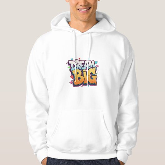 Bold Cartoon Pop Art Graffiti – "Dream Big" 3D  パーカ (正面)