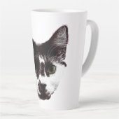 Bold Cat Gaze | Ink Style Mug カフェラテマグ (右アングル)