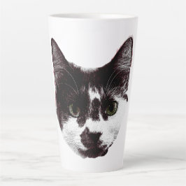 Bold Cat Gaze | Ink Style Mug カフェラテマグ