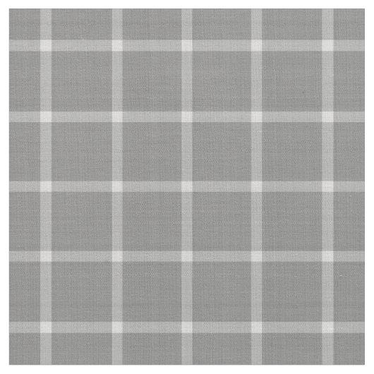 Bold Charcoal & White Check with Gray Accents ファブリック (クローズアップ)