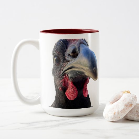 Bold Chicken Mug - Hens Looking At You!  ツートーンマグカップ (ドーナツ)